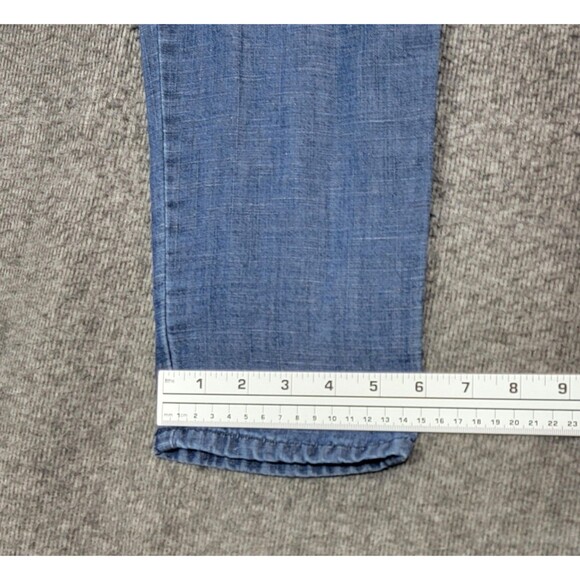 Loft Jumpsuit Womens XS Blue Chambray Long Sleeve V-Neck Lyocell Linen Blend - Picture 11 of 16